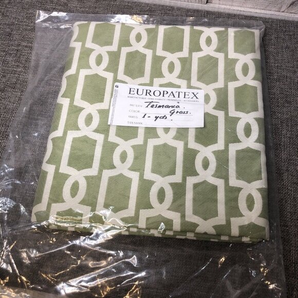 Europatex Home Fabrics Tasmania Print Green White 1 Yard Material - Picture 4 of 4